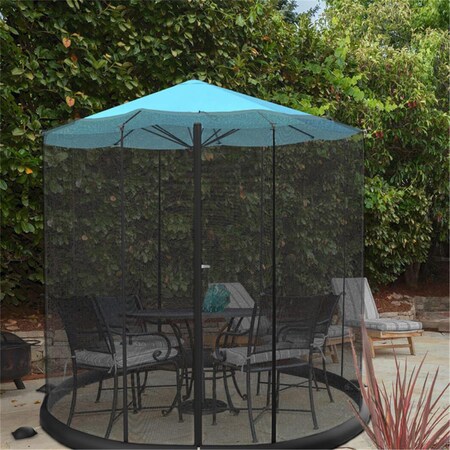 Grillgear 10-11 ft. Bug Screen for Table Umbrella Mosquito Net, Black GR3250789